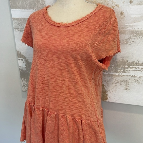 Altar’d State Orange Peplum Short Sleeve Top - Picture 2 of 5
